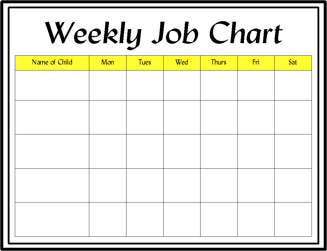 Job Charts Monthly Calendars The Idea Door