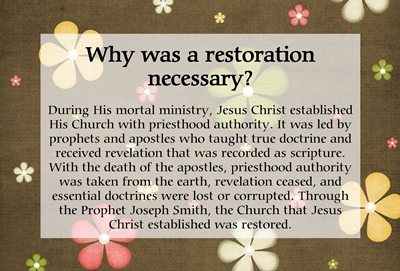 Why was a restoration necessary sm