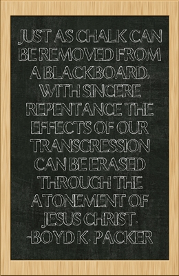 Just as chalk can be removed from a blackboard -Boyd K. Packer 4x6 sm