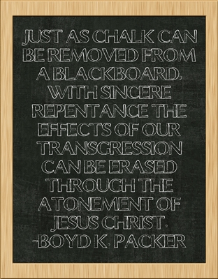 Just as chalk can be removed from a blackboard -Boyd K. Packer 8x10 sm