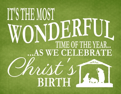 Wonderful time Christs Birth green sm
