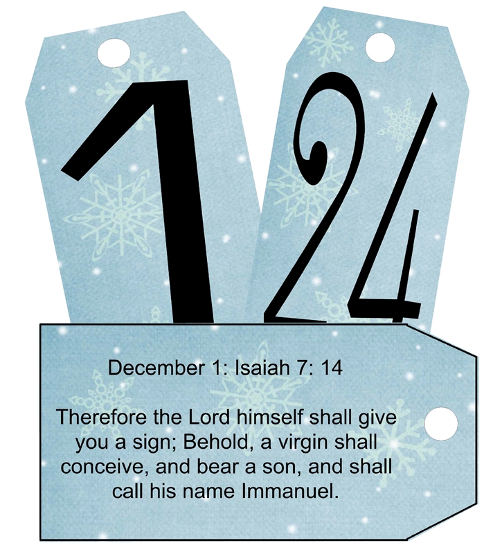 Bible and Book of Mormon Scripture Advent to print & hang on tree The