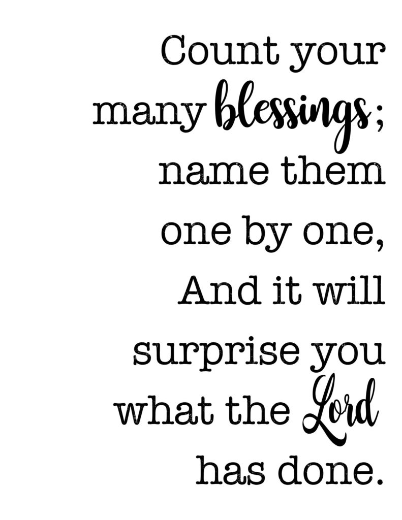 Count Your Many Blessings – The Idea Door